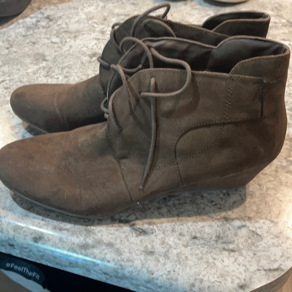 Brown heeled boots